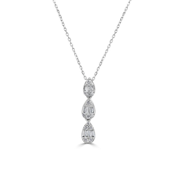 Baguette Diamond Drop Necklace - 1